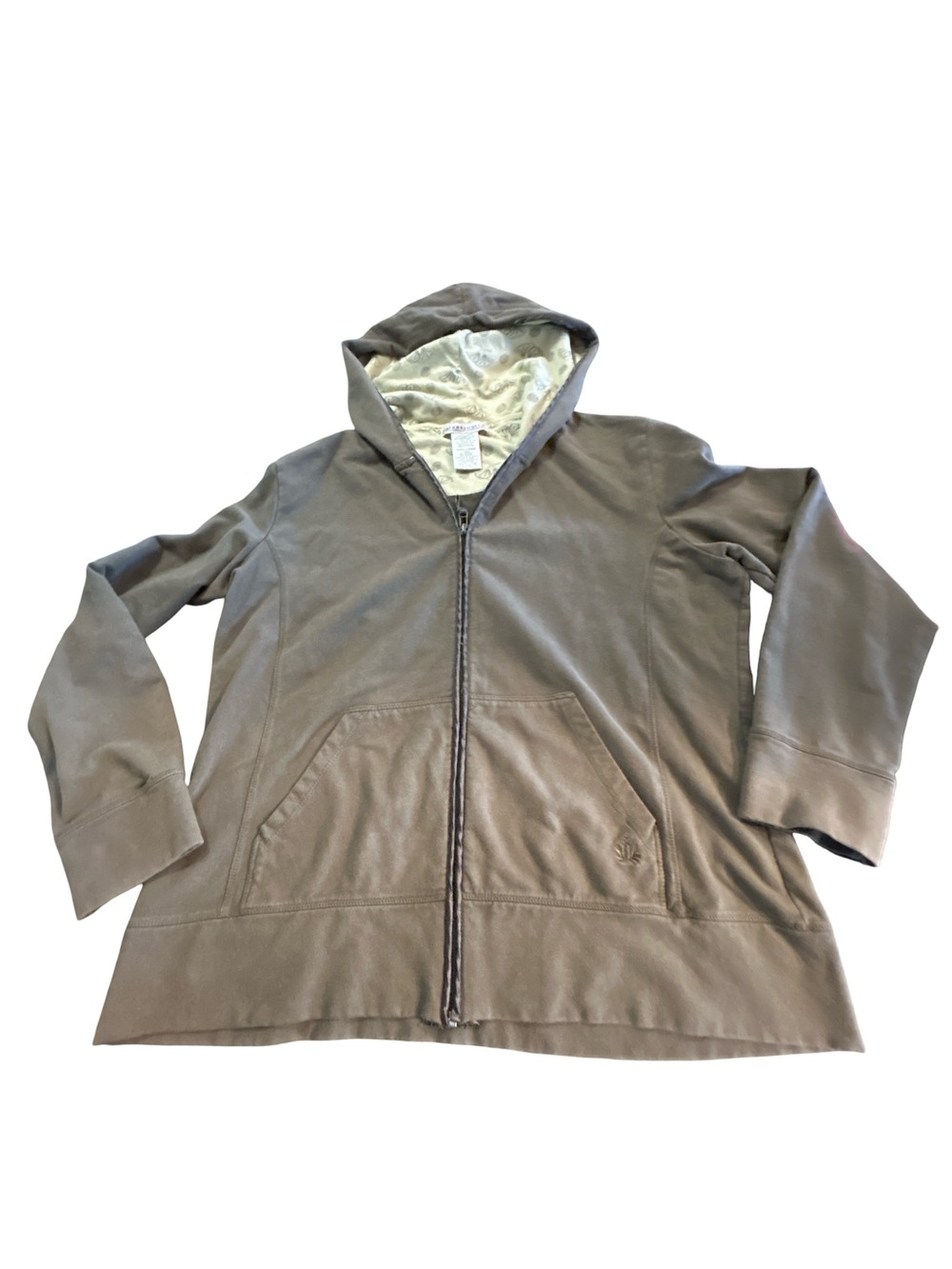 Greensource Organic Cotton Zip Hoodie Jacket Women’s XL Olive Green Eco Friendly